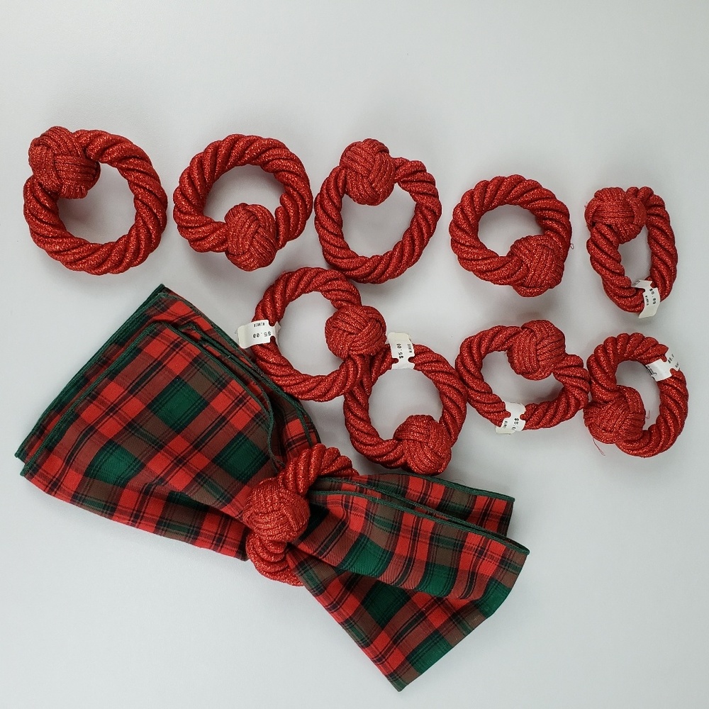 Lot of 10 Glitzy Holiday Napkin Rings